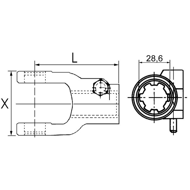 Machoire Extremite 1"1/8 6C 22X55 Verrou A Poussoir référence fournisseur WAL101100